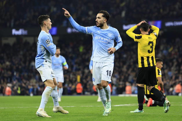 Manchester City v AEK Athens, Champions League GOAL. Rayan Cherki (10) of Manchester City celebrates scoring to make it 3-1 during the Champions League match between Manchester City and AEK Athens at the Etihad Stadium, Manchester, UK on 20 October 2026. Manchester Etihad Stadium Manchester UK Editorial use only , Copyright: xConorxMolloyx PSI-25037-0069