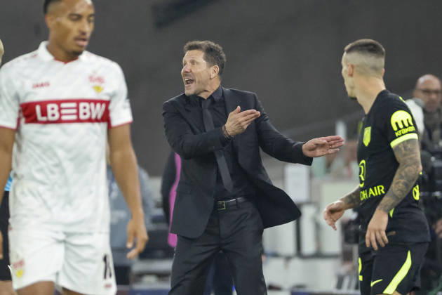 Diego Pablo Simeone (Atletico Madrid, Trainer), Mimik, Gesichtsausdruck, Emotion , Deutschland, Fussball, UEFA Champions League, 3. Spieltag, 2026 2027, VfB Stuttgart vs. Atletico Madrid, 20.10.2026, Stuttgart Arena Stuttgart Deutschland Copyright: xGrantxHubbsx