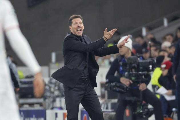 Diego Pablo Simeone (Atletico Madrid, Trainer), Mimik, Gesichtsausdruck, Emotion , Deutschland, Fussball, UEFA Champions League, 3. Spieltag, 2026 2027, VfB Stuttgart vs. Atletico Madrid, 20.10.2026, Stuttgart Arena Stuttgart Deutschland Copyright: xGrantxHubbsx