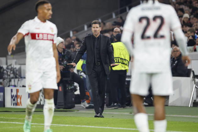 Diego Pablo Simeone (Atletico Madrid, Trainer), Mimik, Gesichtsausdruck, Emotion , Deutschland, Fussball, UEFA Champions League, 3. Spieltag, 2026 2027, VfB Stuttgart vs. Atletico Madrid, 20.10.2026, Stuttgart Arena Stuttgart Deutschland Copyright: xGrantxHubbsx