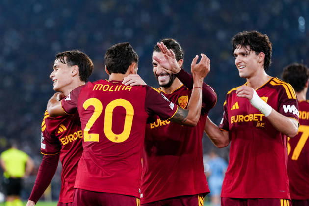 AS Roma v SK Slovan Bratislava - UEFA Champions League 2026 27 League Phase MD3 Nahuel Molina of AS Roma celebrates after scoring second goal during the AS Roma v SK Slovan Bratislava. - UEFA Champions League 2026 27 League Phase MD3 at Stadio Olimpico on October 20, 2026 in Rome, Italy Rome Stadio Olimpico Lazio Italy Copyright: xGiuseppexMaffiax 261020_UCL_Roma-SlovanBratislava_GM_01080