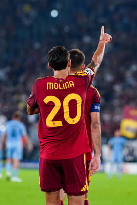 AS Roma v SK Slovan Bratislava - UEFA Champions League 2026 27 League Phase MD3 Nahuel Molina of AS Roma celebrates after scoring second goal during the AS Roma v SK Slovan Bratislava. - UEFA Champions League 2026 27 League Phase MD3 at Stadio Olimpico on October 20, 2026 in Rome, Italy Rome Stadio Olimpico Lazio Italy Copyright: xGiuseppexMaffiax 261020_UCL_Roma-SlovanBratislava_GM_01262
