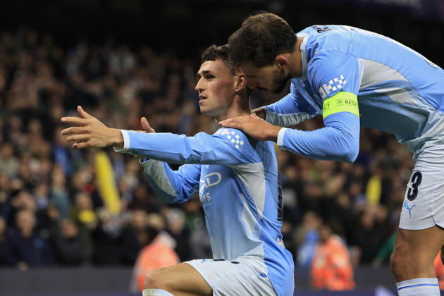 Manchester City v AEK Athens, Champions League Phil Foden (47) of Manchester City celebrates scoring to make it 4-1 during the Champions League match between Manchester City and AEK Athens at the Etihad Stadium, Manchester, UK on 20 October 2026. Manchester Etihad Stadium Manchester UK Editorial use only , Copyright: xConorxMolloyx PSI-25037-0085