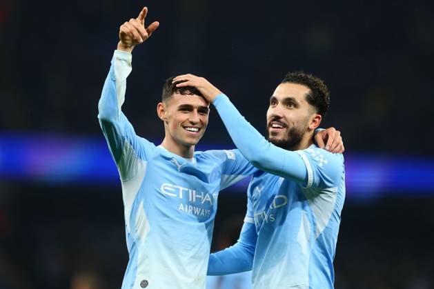 Rayan Cherki of Manchester City celebrates scoring to make it 3-1 with Phil Foden Manchester City v AEK Athens, UEFA Champions League, Football, Etihad Stadium, Manchester, UK - 20 Oct 2026Manchester Etihad Stadium United Kingdom  Copyright: xPaulxCurrie Shutterstockx 17226782am