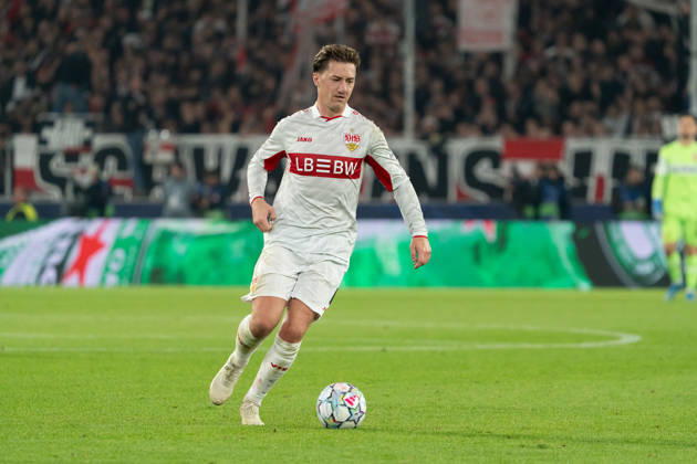 Angelo Stiller (VfB Stuttgart, 06) am Ball, Aktion, Dribbling, dribbeln, Angriff, GER, VfB Stuttgart vs. Atlà tico Madrid, Fussball, UEFA Champions League, Spieltag 3, Spielzeit 2026 2027, 20.10.2026, GER, VfB Stuttgart vs. Atlà tico Madrid, Fussball, UEFA Champions League, Spieltag 3, Spielzeit 2026 2027, 20.10.2026, Stuttgart Copyright: xEibner-Pressefoto EdwardxCheungx EP_ECG