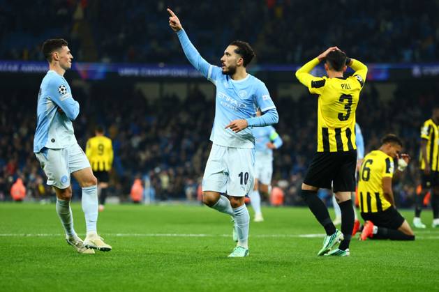 Rayan Cherki of Manchester City celebrates scoring to make it 3-1 Manchester City v AEK Athens, UEFA Champions League, Football, Etihad Stadium, Manchester, UK - 20 Oct 2026Manchester Etihad Stadium United Kingdom  Copyright: xPaulxCurrie Shutterstockx 17226782ah