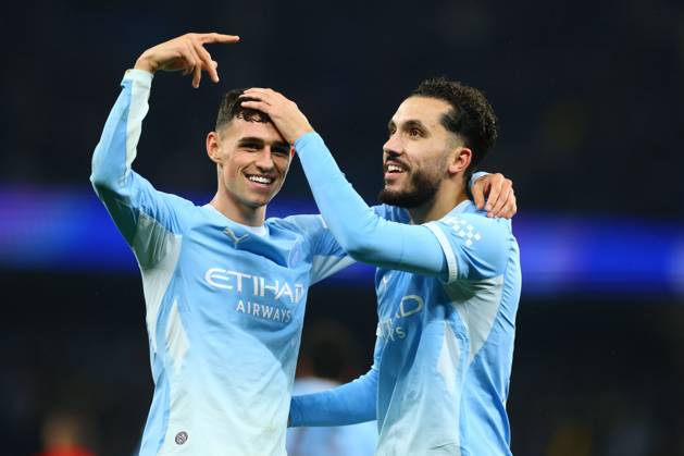 Rayan Cherki of Manchester City celebrates scoring to make it 3-1 with Phil Foden Manchester City v AEK Athens, UEFA Champions League, Football, Etihad Stadium, Manchester, UK - 20 Oct 2026Manchester Etihad Stadium United Kingdom  Copyright: xPaulxCurrie Shutterstockx 17226782ao