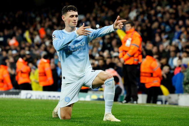 Manchester City v AEK Athens - UEFA Champions League 2026 27 League Phase MD3 Phil Foden of Manchester City celebrates his hat-trick goal during the UEFA Champions League 2026 27 League Phase MD3 match between Manchester City and AEK Athens at City of Manchester Stadium on October 20, 2026 in Manchester, England. Manchester City of Manchester Stadium England United Kingdom Copyright: xAllstarxPicturexLibraryxLtdx