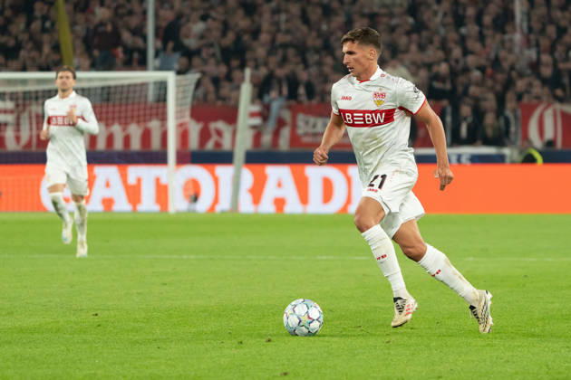 Grischa Prömel (VfB Stuttgart, 21) am Ball, Aktion, Dribbling, dribbeln, Angriff, GER, VfB Stuttgart vs. Atlà tico Madrid, Fussball, UEFA Champions League, Spieltag 3, Spielzeit 2026 2027, 20.10.2026, GER, VfB Stuttgart vs. Atlà tico Madrid, Fussball, UEFA Champions League, Spieltag 3, Spielzeit 2026 2027, 20.10.2026, Stuttgart Copyright: xEibner-Pressefoto EdwardxCheungx EP_ECG