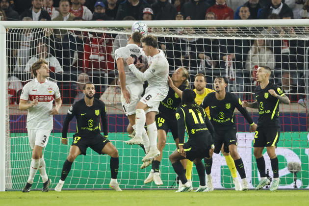 Im Strafraum von Atletico Madrid , Deutschland, Fussball, UEFA Champions League, 3. Spieltag, 2026 2027, VfB Stuttgart vs. Atletico Madrid, 20.10.2026, Stuttgart Arena Stuttgart Deutschland Copyright: xGrantxHubbsx