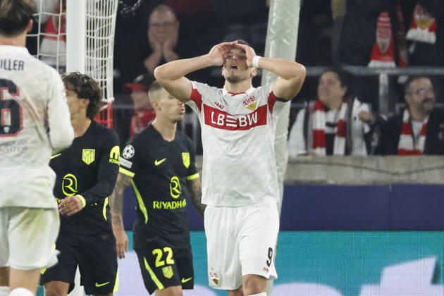 Ermedin Demirovic (VfB Stuttgart, 09), Mimik, Gesichtsausdruck, Emotion , Deutschland, Fussball, UEFA Champions League, 3. Spieltag, 2026 2027, VfB Stuttgart vs. Atletico Madrid, 20.10.2026, Stuttgart Arena Stuttgart Deutschland Copyright: xGrantxHubbsx