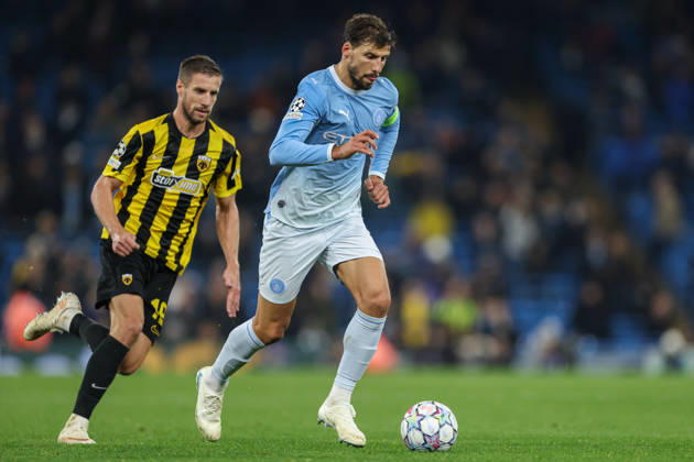 RECORD DATE NOT STATED 20th October 2026; Etihad Stadium, Manchester, England; UEFA Champions League Football, Manchester City versus AEK Athens; Ruben Dias of Manchester City runs with the ball AidanxHunter