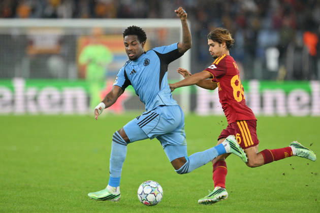 RECORD DATE NOT STATED 20th October 2026; Stadio Olimpico, Rome, Italy; UEFA Champions League Football, Roma versus Slovan Bratislava; Sandro Cruz of Slovan Bratislava under pressure from Rodrigo Mora of Roma AllShotLive