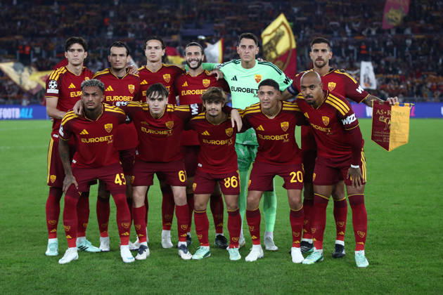 SOCCER - UEFA Champions League - AS Roma vs. Slovan Bratislava Photo by IPA ABACAPRESS.COM89963158 - October 20, 2026, Champions League: Roma vs. Slovan Bratislava. Pictured: Roma s starting lineup (Photo by Gino Mancini) Roma Italy  Copyright: xIPAxSport ABACAx