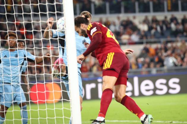SOCCER - UEFA Champions League - AS Roma vs. Slovan Bratislava Photo by IPA ABACAPRESS.COM89963160 - October 20, 2026 Champions League: Roma vs. Slovan Bratislava In the photo: Hermoso scores a goal (Photo by Gino Mancini) Roma Italy  Copyright: xIPAxSport ABACAx