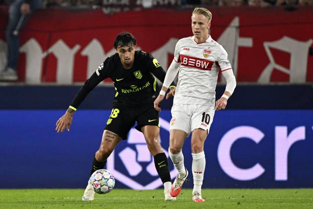 STUTTGART - (lr) Marc Pubill of Atletico Madrid, Chris Fuhrich of VFB Stuttgart during the UEFA Champions League match between VFB Stuttgart and Atletico Madrid at Stadion MHP Arena on 20 October 2026 in Stuttgart, Germany. ANP UEFA Champions League 2026 27 xVIxANPxSportx xGerritxvanxKeulenxIVx 573110784 originalFilename: 573110784.jpg