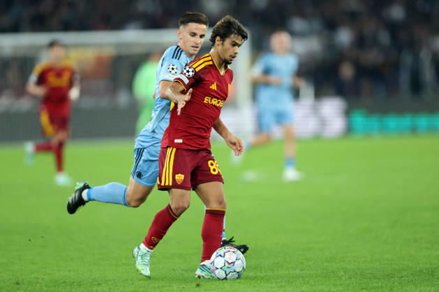 SOCCER - UEFA Champions League - AS Roma vs. Slovan Bratislava Photo by IPA ABACAPRESS.COM89963820 - Rome, Italy - October 20, 2026: Rodrigo Mora (attacking midfielder) of AS Roma in action during the 2026-2027 UEFA Champions League soccer match between AS Roma and Slovan Bratislava at the Olympic Stadium in Rome. Roma Italy  Copyright: xIPAxSport ABACAx