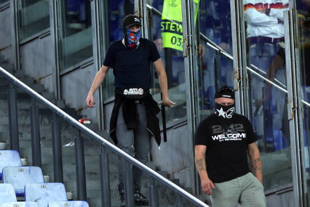 SOCCER - UEFA Champions League - AS Roma vs. Slovan Bratislava Photo by IPA ABACAPRESS.COM89965654 - Rome, Italy - October 20, 2026: Clashes between Bratislava fans and police during the 2026-2027 UEFA Champions League soccer match between AS Roma and SK Slovan Bratislava at the Olympic Stadium in Rome. Roma Italy  Copyright: xIPAxSport ABACAx