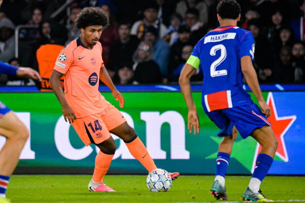 FOOTBALL : Paris Saint Germain vs FC Barcelone - Ligue des Champions - Phase de Ligue - Journée 3 - 20 10 2026 Karim Adeyemi (FC Barcelone) ParisFrance  Copyright: xBaptistexAutissierx