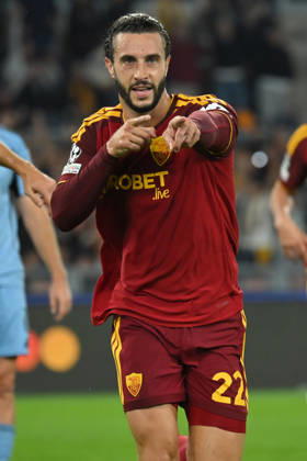 2026,Roma-Slovan Bratislava Mario Hermoso of Roma celebrates scoring his goal during the Champions League match Championship phase Matchday 3 Roma-Slovan Bratislava at the Stadio Olimpico. Rome (Italy), October 20, 2026 during the Champions League match Championship phase Matchday 3 Roma-Slovan Bratislava at the Stadio Olimpico. Rome (Italy), October 20, 2026 Imago-images Emmefoto Copyright: xImago-images Emmefotox