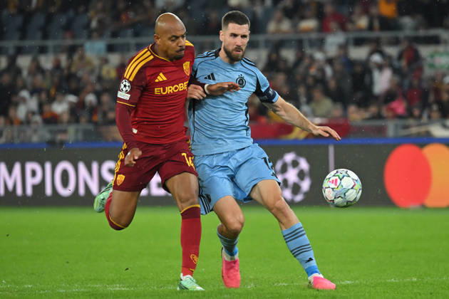 2026,Roma-Slovan Bratislava Donyell Malen of Roma,Kenan Bajric of Slovan Bratislava during the Champions League match Championship phase Matchday 3 Roma-Slovan Bratislava at the Stadio Olimpico. Rome (Italy), October 20, 2026 during the Champions League match Championship phase Matchday 3 Roma-Slovan Bratislava at the Stadio Olimpico. Rome (Italy), October 20, 2026 Imago-images Emmefoto Copyright: xImago-images Emmefotox