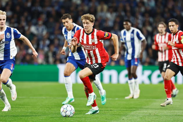 Sven Mijnans (PSV), OCTOBER 20, 2026 - Football Soccer : UEFA Champions League League phase matchday 3 between FC Porto - PSV Eindhoven at the Estadio do Dragao in Porto, Portugal. Noxthirdxpartyxsales  aflo_357737700 MutsuxKawamorix