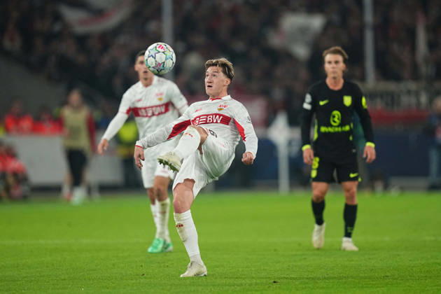 Angelo Stiller (VFB Stuttgart) during VfB Stuttgart and Atlético Madrid, League Phase UEFA Champions League, at MHPArena, Stuttgart, Germany on October 20, 2026. DeFodi Images. -