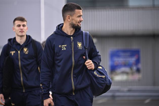 FC Midtjylland v Sint-Truidense VV - UEFA Conference League Media Activities 21 10 2026 LIEGE, BELGIUM - OCTOBER 21 : Musliu Visar defender of Sint-Truidense VV pictured at the Liege airport before departure for the UEFA Conference League 2026 27 League Phase matchday 2 match between FC Midtjylland and Sint-Truidense VV on October 21, 2026 in Liege, Belgium, 21 10 2026 Liege Belgium Copyright: xTomasxSiskx