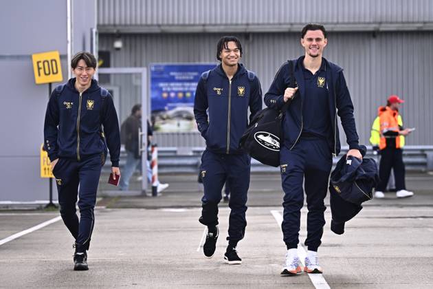 FC Midtjylland v Sint-Truidense VV - UEFA Conference League Media Activities 21 10 2026 LIEGE, BELGIUM - OCTOBER 21 : Players of Sint-Truidense VV pictured at the Liege airport before departure for the UEFA Conference League 2026 27 League Phase matchday 2 match between FC Midtjylland and Sint-Truidense VV on October 21, 2026 in Liege, Belgium, 21 10 2026 Liege Belgium Copyright: xTomasxSiskx