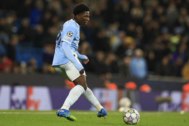 Manchester City v AEK Athens, Champions League Ryan McAidoo (56) of Manchester City passes the ball during the Champions League match between Manchester City and AEK Athens at the Etihad Stadium, Manchester, UK on 20 October 2026. Manchester Etihad Stadium Manchester UK Editorial use only , Copyright: xConorxMolloyx PSI-25037-0141