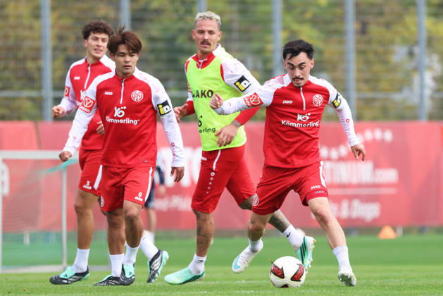 KAISHU SANO, PHILLIP TIETZ, PAUL NEBEL TRAINING 1. FSV MAINZ 05 MAINZ