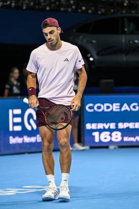 Francisco Cerundolo of Argentina pictured in action during the European Open ATP, Tennis Herren tennis tournament in Brussels, on 21 October. This year s edition of the tournament is taking place from 17 to 25 October DAVIDxPINTENS  x190474633x