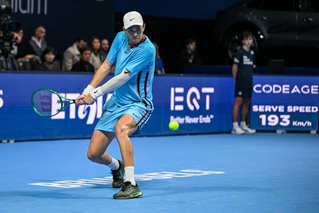 Martin Damm of the United States pictured in action during the European Open ATP, Tennis Herren tennis tournament in Brussels, on 21 October. This year s edition of the tournament is taking place from 17 to 25 October DAVIDxPINTENS  x190474665x