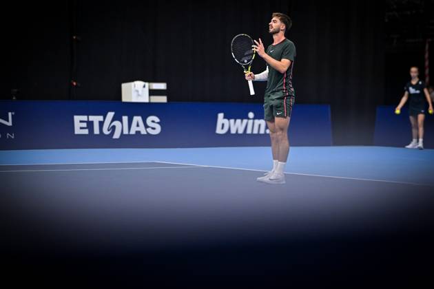 Dino Prizmic of Croatia pictured during the European Open ATP, Tennis Herren tennis tournament in Brussels, on 21 October. This year s edition of the tournament is taking place from 17 to 25 October DAVIDxPINTENS  x190475815x
