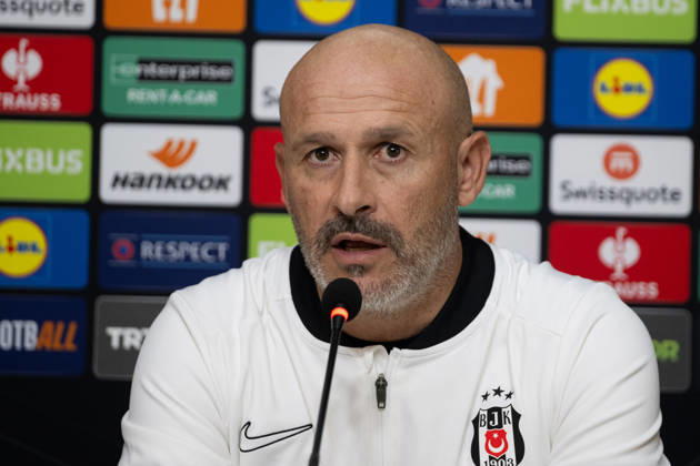 Besiktas hold press conference, PK, Pressekonferenz ahead of UEFA Europa League match with Crystal Palace ISTANBUL, TURKIYE - OCTOBER 21: Besiktas head coach Vincenzo Italiano speaks during a press conference alongside Wilfred Ndidi at BJK Nevzat Demir Training Facilities in Istanbul, Turkiye, on October 21, 2026, ahead of their UEFA Europa League Matchday 3 clash against Crystal Palace. Celal Gunes Anadolu Istanbul Turkey. Editorial use only. Please get in touch for any other usage.  Copyright: x2026xAnadoluxCelalxGunesx
