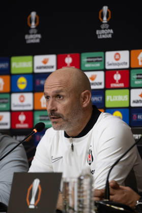 Besiktas hold press conference, PK, Pressekonferenz ahead of UEFA Europa League match with Crystal Palace ISTANBUL, TURKIYE - OCTOBER 21: Besiktas head coach Vincenzo Italiano speaks during a press conference alongside midfielder Wilfred Ndidi at BJK Nevzat Demir Training Facilities in Istanbul, Turkiye, on October 21, 2026, ahead of their UEFA Europa League Matchday 3 clash against Crystal Palace. Celal Gunes Anadolu Istanbul Turkey. Editorial use only. Please get in touch for any other usage.  Copyright: x2026xAnadoluxCelalxGunesx