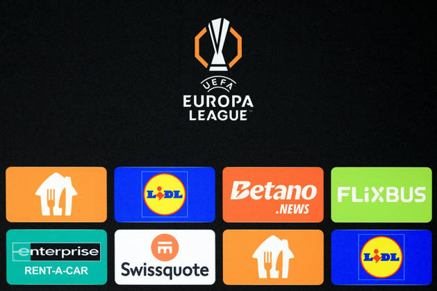 SOCCER - UEFA EL, Sturm vs Marseille GRAZ,AUSTRIA,21.OCT.26 - SOCCER - UEFA Europa League, SK Sturm Graz vs Olympique de Marseille, preview, press conference, PK, Pressekonferenz Sturm. Image shows a feature with the Europa League logo.  GEPAxpictures xMarioxBuehner-Weinrauch