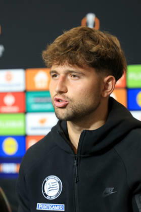 SOCCER - UEFA EL, Sturm vs Marseille GRAZ,AUSTRIA,21.OCT.26 - SOCCER - UEFA Europa League, SK Sturm Graz vs Olympique de Marseille, preview, press conference, PK, Pressekonferenz Sturm. Image shows Simon Seidl (Sturm).  GEPAxpictures xMarioxBuehner-Weinrauch