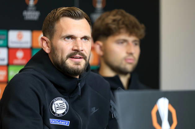 SOCCER - UEFA EL, Sturm vs Marseille GRAZ,AUSTRIA,21.OCT.26 - SOCCER - UEFA Europa League, SK Sturm Graz vs Olympique de Marseille, preview, press conference, PK, Pressekonferenz Sturm. Image shows head coach Fabio Ingolitsch (Sturm).  GEPAxpictures xMarioxBuehner-Weinrauch