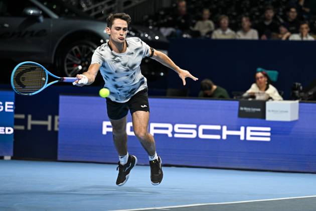 Mariano Navone of Argentina pictured in action during the European Open ATP, Tennis Herren tennis tournament in Brussels, on 21 October. This year s edition of the tournament is taking place from 17 to 25 October DAVIDxPINTENS  x190497667x