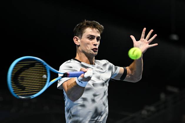 Mariano Navone of Argentina pictured in action during the European Open ATP, Tennis Herren tennis tournament in Brussels, on 21 October. This year s edition of the tournament is taking place from 17 to 25 October DAVIDxPINTENS  x190498005x