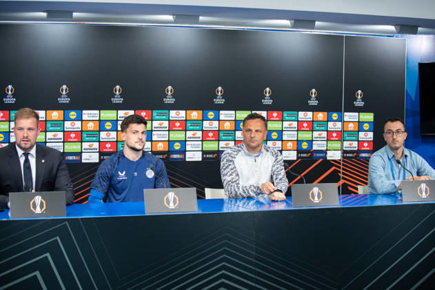 Dinamo Zagreb press and training: UEFA Europa League Niko Galesic of GNK Dinamo Zagreb and head coach of GNK Dinamo Zagreb Mario Kovacevic speak on a press conference, PK, Pressekonferenz at Makismir Stadium on October 21, 2026. in Zagreb, Croatia ahead of UEFA Europa League match between GNK Dinamo Zagreb and N.E.C. Nijmegen.  LukaxAntunac PIXSELL