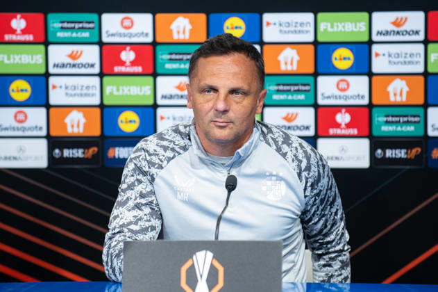 Dinamo Zagreb press and training: UEFA Europa League Head coach of GNK Dinamo Zagreb Mario Kovacevic speak on a press conference, PK, Pressekonferenz at Makismir Stadium on October 21, 2026. in Zagreb, Croatia ahead of UEFA Europa League match between GNK Dinamo Zagreb and N.E.C. Nijmegen.  LukaxAntunac PIXSELL