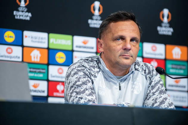 Dinamo Zagreb press and training: UEFA Europa League Head coach of GNK Dinamo Zagreb Mario Kovacevic speak on a press conference, PK, Pressekonferenz at Makismir Stadium on October 21, 2026. in Zagreb, Croatia ahead of UEFA Europa League match between GNK Dinamo Zagreb and N.E.C. Nijmegen.  LukaxAntunac PIXSELL