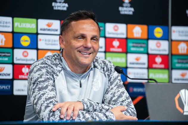 Dinamo Zagreb press and training: UEFA Europa League Head coach of GNK Dinamo Zagreb Mario Kovacevic speak on a press conference, PK, Pressekonferenz at Makismir Stadium on October 21, 2026. in Zagreb, Croatia ahead of UEFA Europa League match between GNK Dinamo Zagreb and N.E.C. Nijmegen.  LukaxAntunac PIXSELL