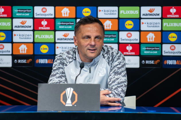 Dinamo Zagreb press and training: UEFA Europa League Head coach of GNK Dinamo Zagreb Mario Kovacevic speak on a press conference, PK, Pressekonferenz at Makismir Stadium on October 21, 2026. in Zagreb, Croatia ahead of UEFA Europa League match between GNK Dinamo Zagreb and N.E.C. Nijmegen.  LukaxAntunac PIXSELL