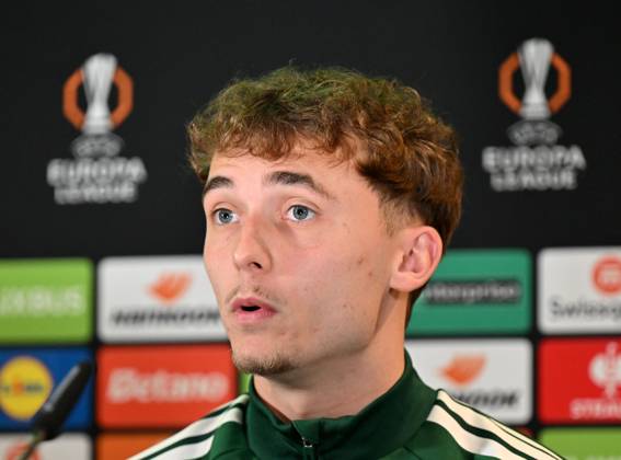 Callum Osmand of Celtic at press conference, PK, Pressekonferenz Celtic Training, Football, Lennoxtown Training Centre, Glasgow, Scotland, UK - 21 Oct 2026Glasgow Lennoxtown Training Centre Scotland United Kingdom  Copyright: xMarkxRunnacles Shutterstockx 17227769by