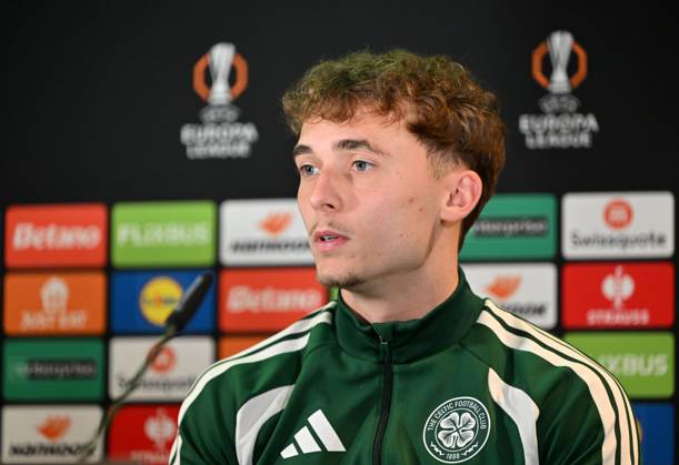 Callum Osmand of Celtic at press conference, PK, Pressekonferenz Celtic Training, Football, Lennoxtown Training Centre, Glasgow, Scotland, UK - 21 Oct 2026Glasgow Lennoxtown Training Centre Scotland United Kingdom  Copyright: xMarkxRunnacles Shutterstockx 17227769cg