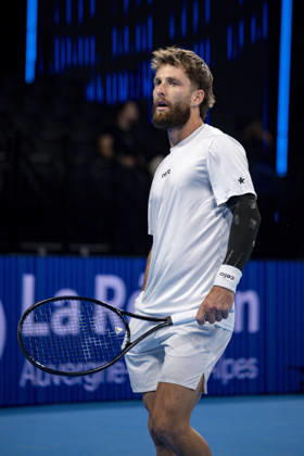 TENNIS : ATP, Tennis Herren 250 - Grand Tennis AURA - Decines (France) 21 10 2026 Corentin Moutet (FRA) vs Felix Balshaw (FRA) during the tournament of the Auvergne Rhône-Alpes Grand Prix at the LDLC Arena in Décines on October 21, 2026. Photo Sandrine Thesillat PsNewZ  Copyright: xSandrinexTHESILLATx