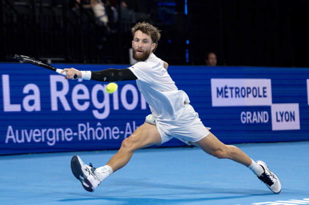 TENNIS : ATP, Tennis Herren 250 - Grand Tennis AURA - Decines (France) 21 10 2026 Corentin Moutet (FRA) vs Felix Balshaw (FRA) during the tournament of the Auvergne Rhône-Alpes Grand Prix at the LDLC Arena in Décines on October 21, 2026. Photo Sandrine Thesillat PsNewZ  Copyright: xSandrinexTHESILLATx